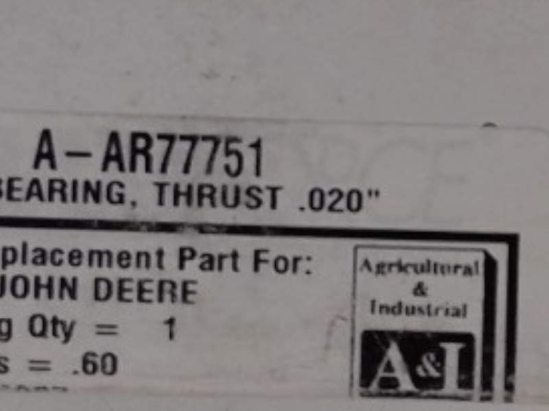 A-AR77751 Thrust Bearing for JOHN DEERE