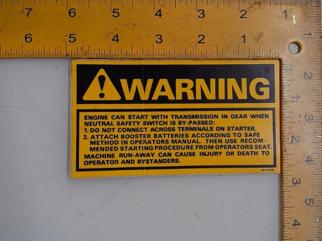 321-3709 Decal-warning for CUB CADET