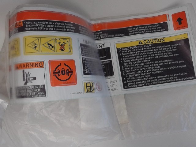 K2581-65503 Decal Kit for KUBOTA