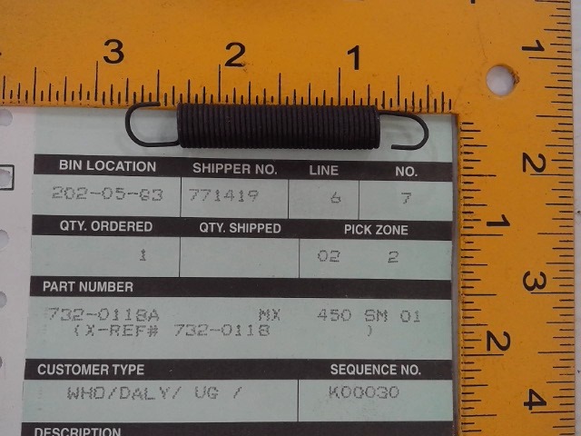 732-0118A Spring for CUB CADET