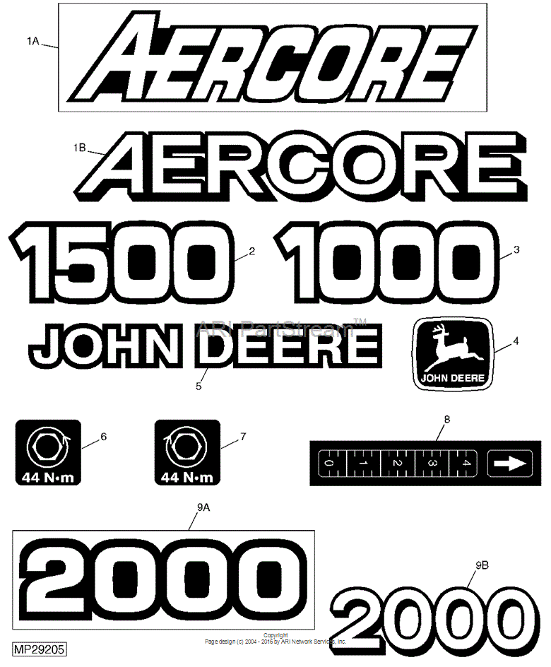 MT3123 Label for JOHN DEERE