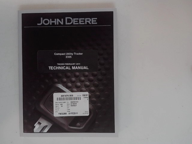TM2289 Manual for JOHN DEERE