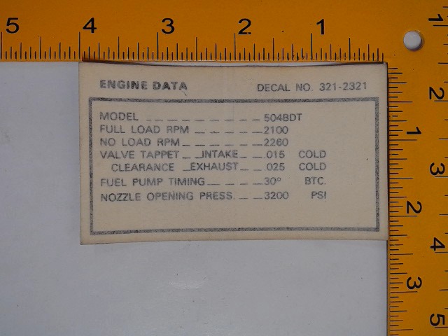 321-2321 Decal for CUB CADET