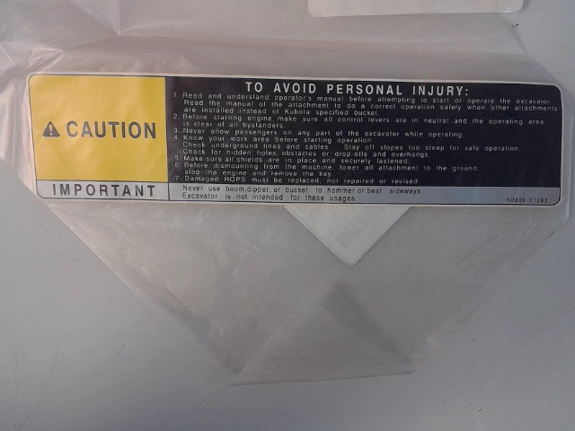 RD809-57280 Caution Label for KUBOTA