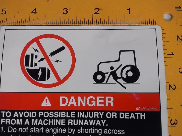 6C430-49652 Decal for KUBOTA
