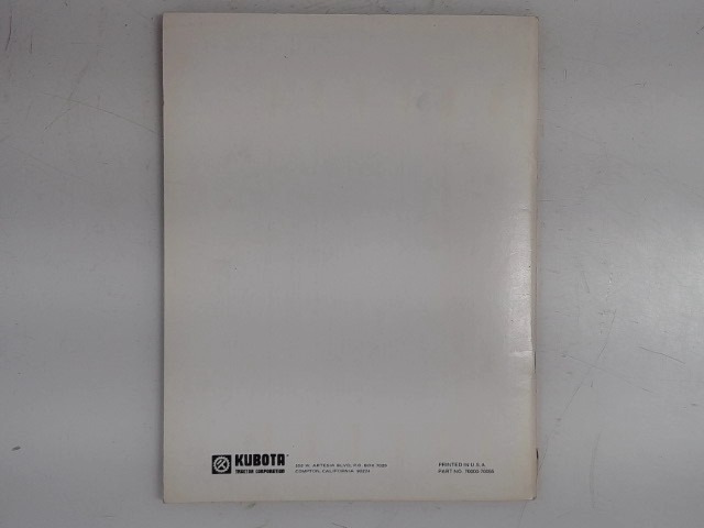 70000-70055 Manual for KUBOTA