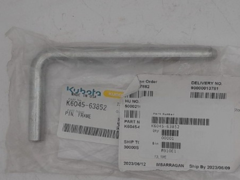 K6045-63852 Frame Pin for KUBOTA