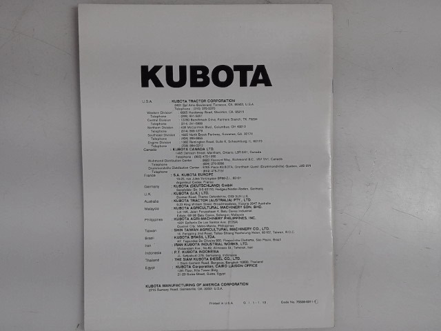 75536-69110 Manual for KUBOTA
