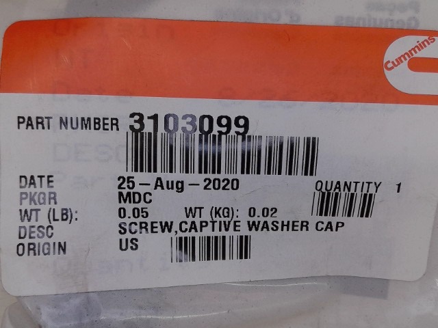3103099 CUMMINS Screw
