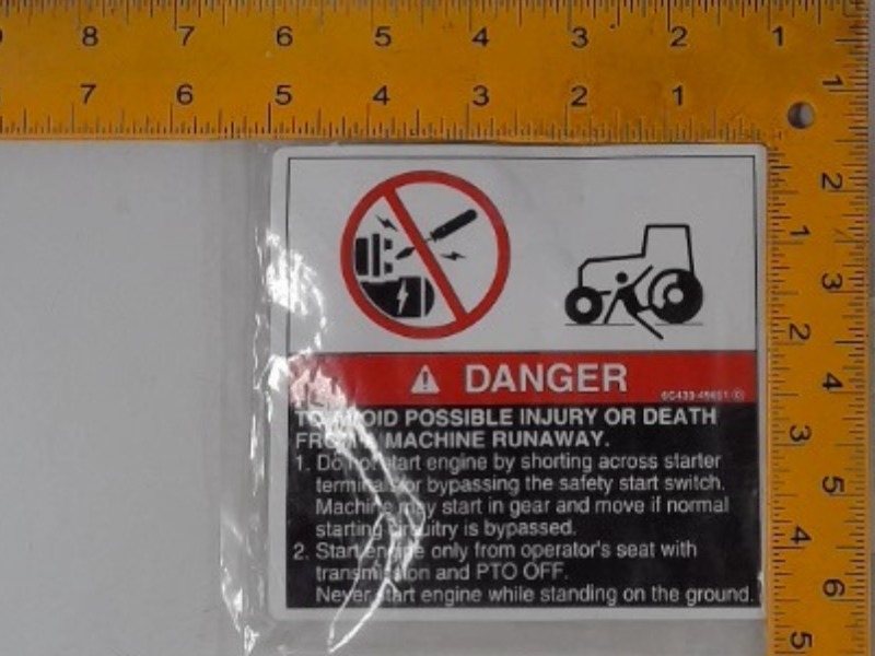 6C430-49650 Label for KUBOTA