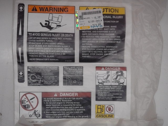 K1042-65175 Decal for KUBOTA