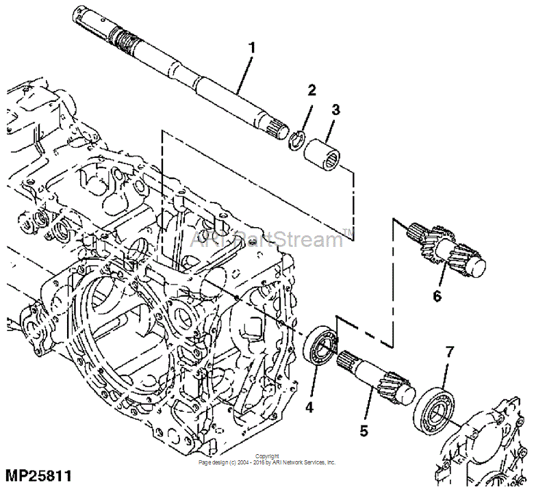 LVU800174 Pinion Shaft for JOHN DEERE