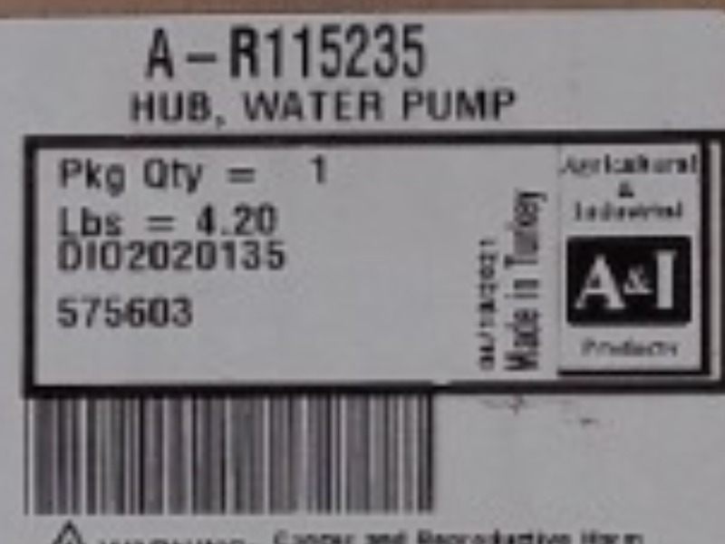 A-R115235 Hub Water Pump for JOHN DEERE