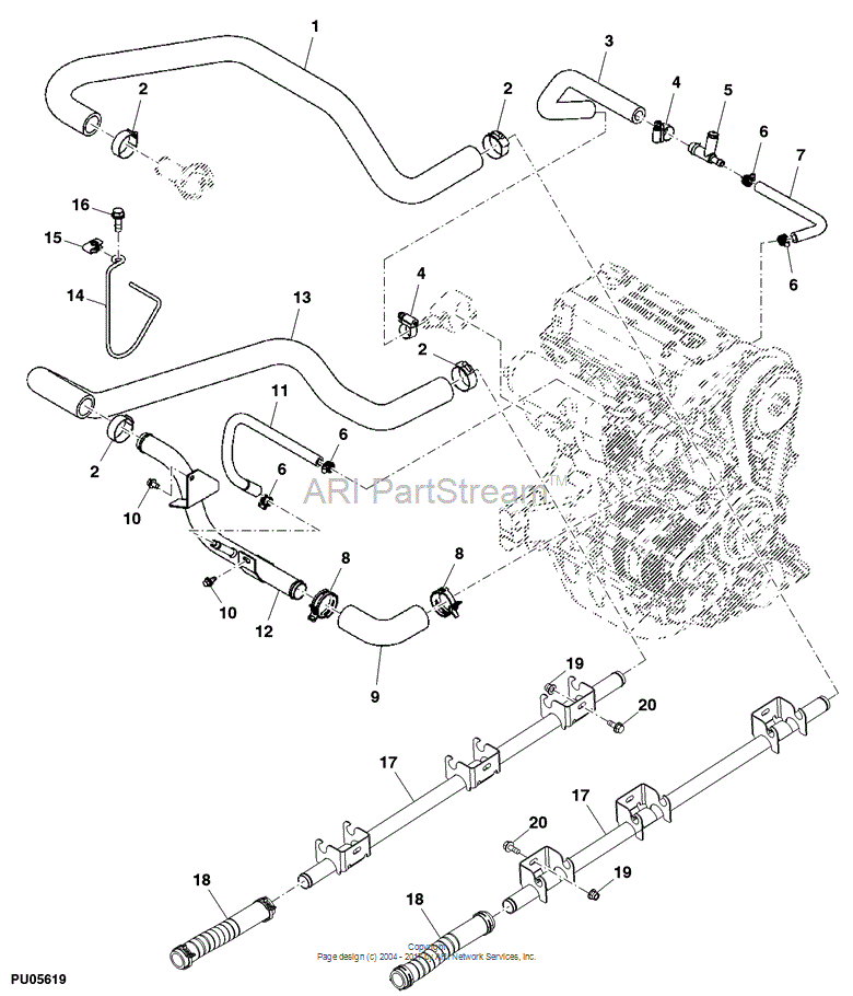M169732 Hose for JOHN DEERE