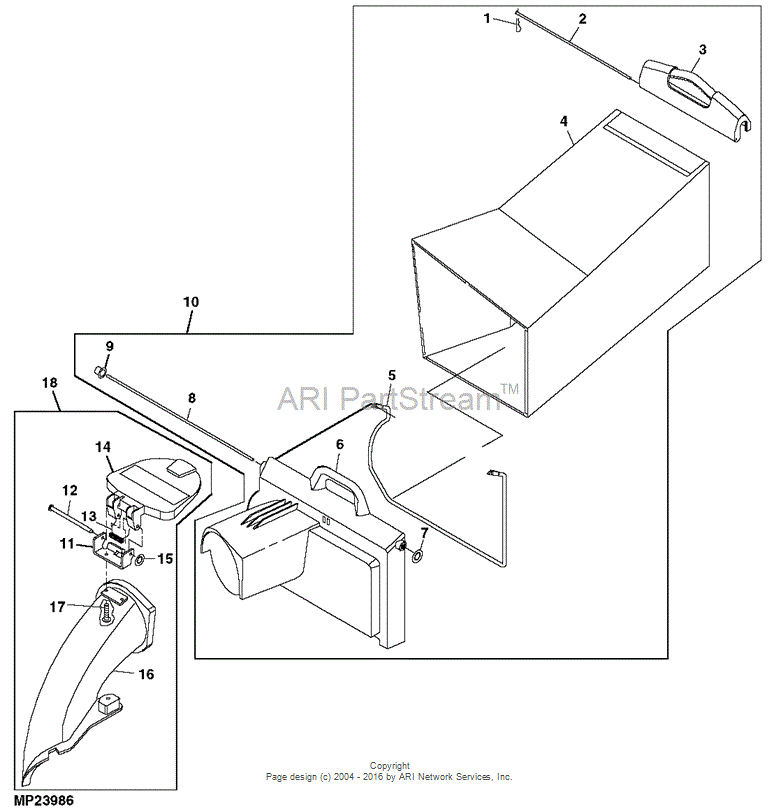 GC90196 Bag, Grass for JOHN DEERE