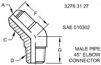X159F-4-4 Elbow for JOHN DEERE