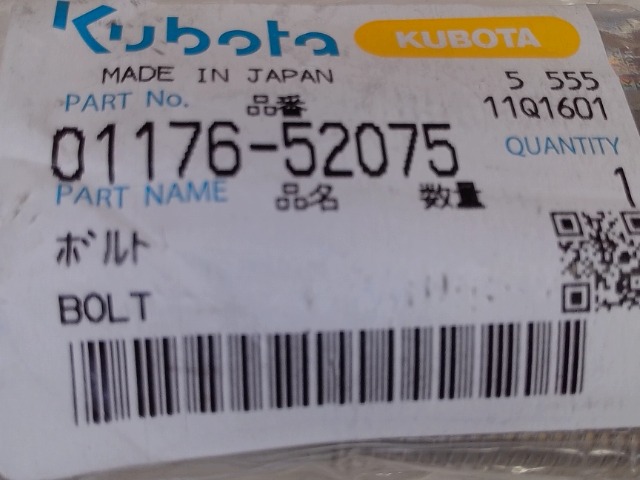 01176-52075 Bolt for KUBOTA
