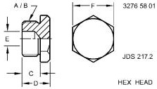 X218P-6 Fitting Plug for JOHN DEERE