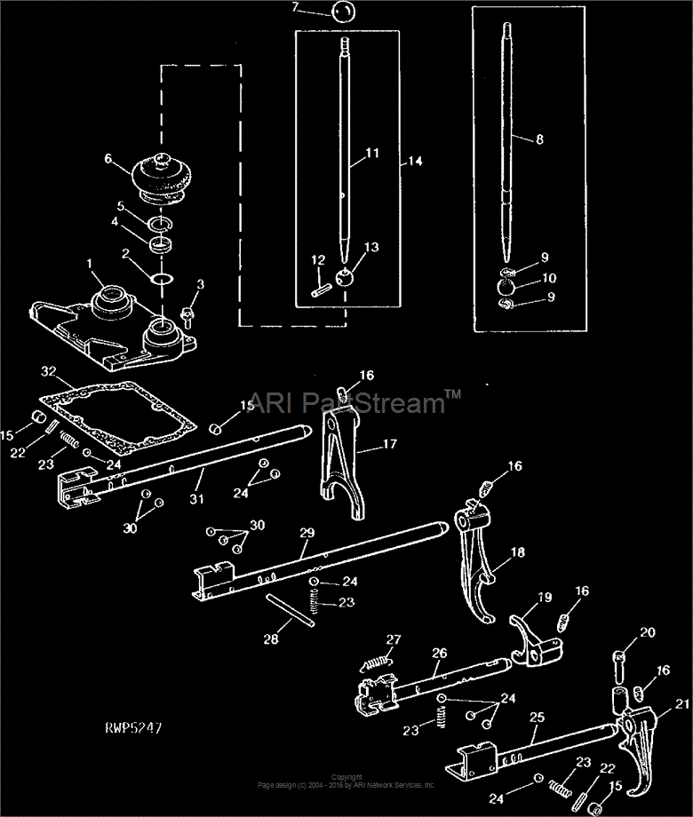 AL32791 Shiftlever for JOHN DEERE