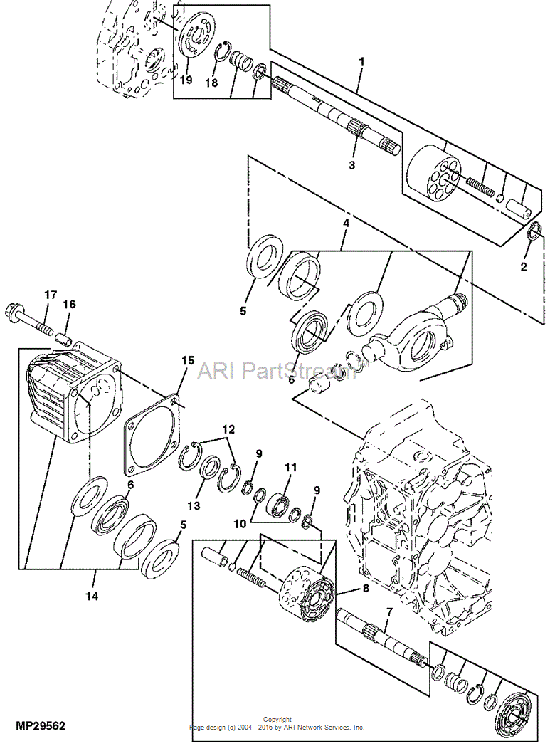LVA800482 Bearing W/housing for JOHN DEERE
