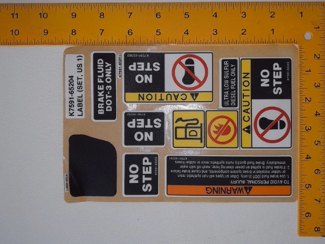 K7591-65203 Label Set for KUBOTA