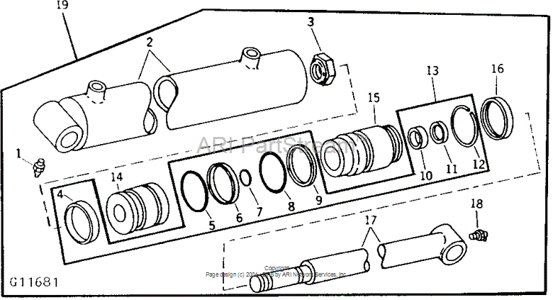 GG170-32828 Cyl for JOHN DEERE