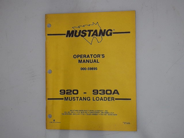 000-59895 Manual for GEHL MANITOU