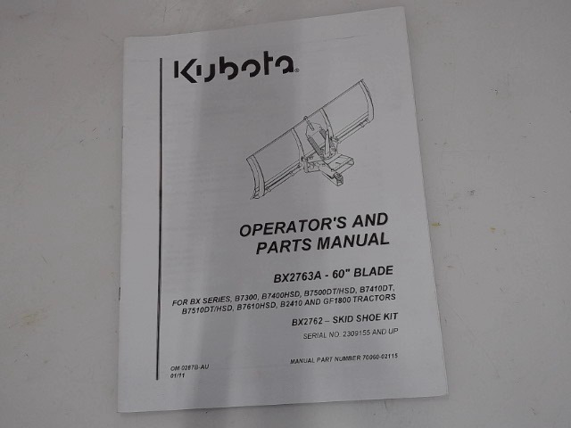 70060-02115 Manual for KUBOTA