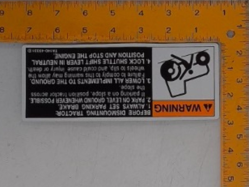 TA140-49330 Decal for KUBOTA