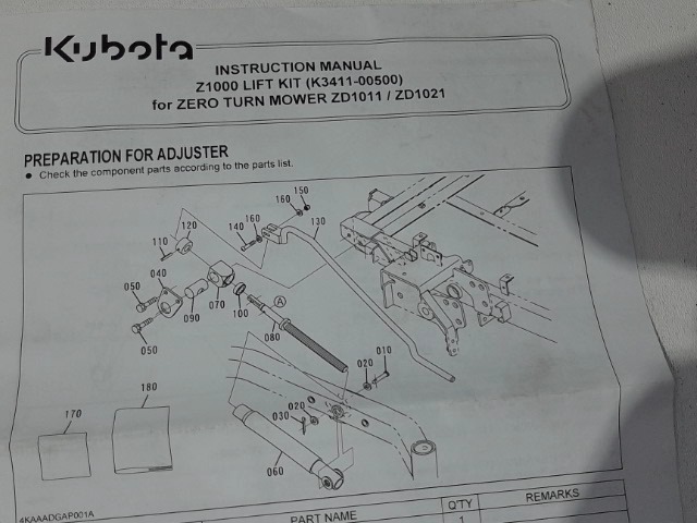 K3411-00500 Z1000 Lift Kit for KUBOTA