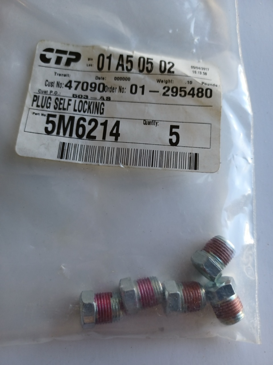 5M6214 Self Lock Plug for CATERPILLAR