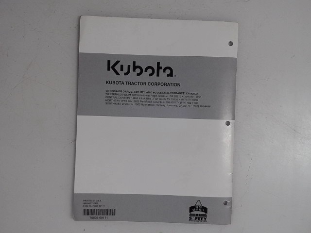 75538-69111 Manual for KUBOTA