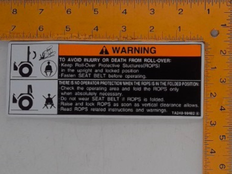 TA240-98482 Label for KUBOTA