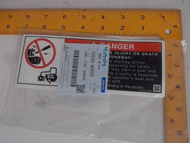 TC630-49650 Decal for KUBOTA