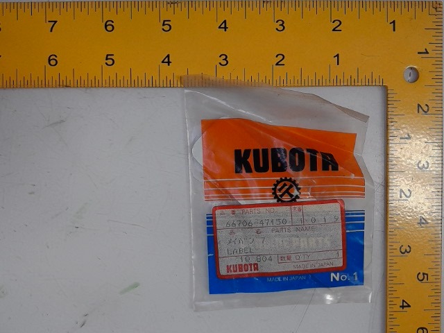 66706-47150 Label for KUBOTA