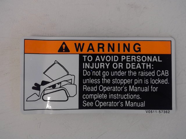V0511-57362 Label for KUBOTA