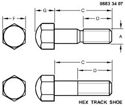 4328034 Bolt, Track 24mm X 72mm W/washer for JOHN DEERE