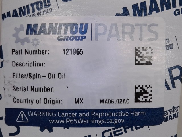 121965 Filter for GEHL MANITOU