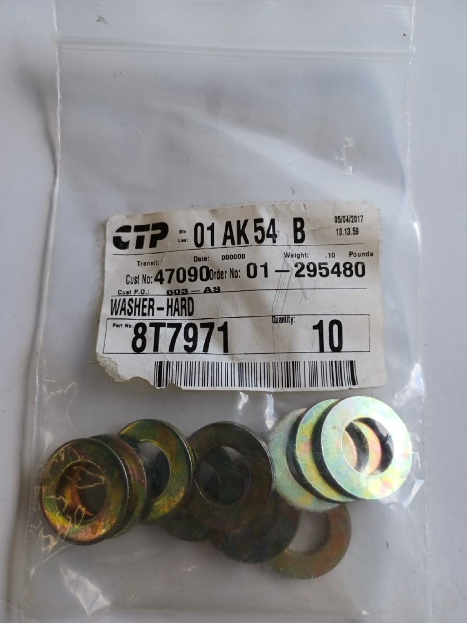 8T7971 Hard Washer for CATERPILLAR