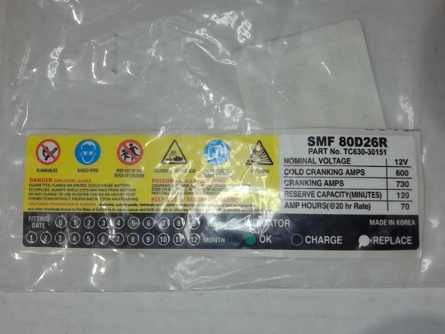 TC630-30150 Label