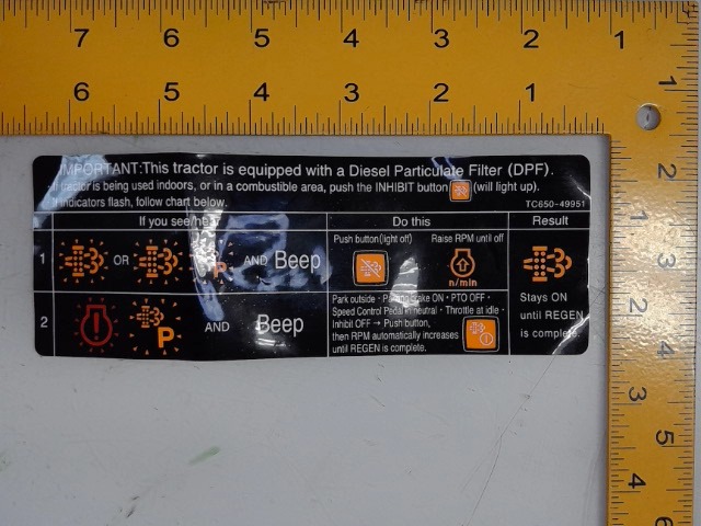 TC650-49950 Label for KUBOTA