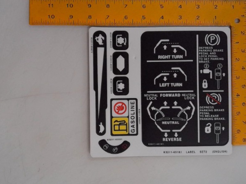 K3211-65160 Decal Kit for KUBOTA