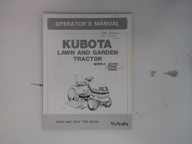 66101-62917 Operator Manual for KUBOTA