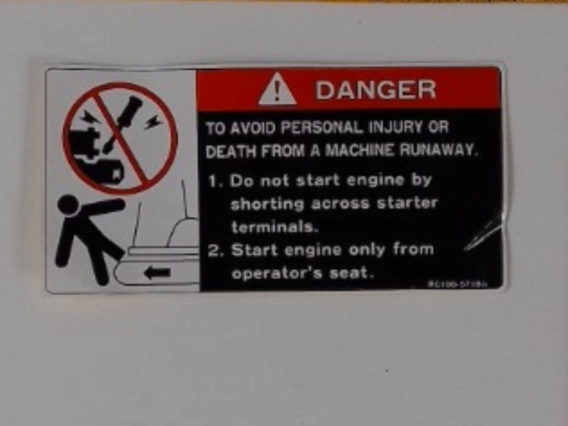 RC108-57180 Label for KUBOTA