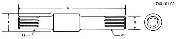 H165509 Final Drive Shaft for JOHN DEERE