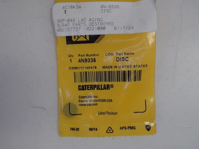 4N-9336 Pump Disc for CATERPILLAR