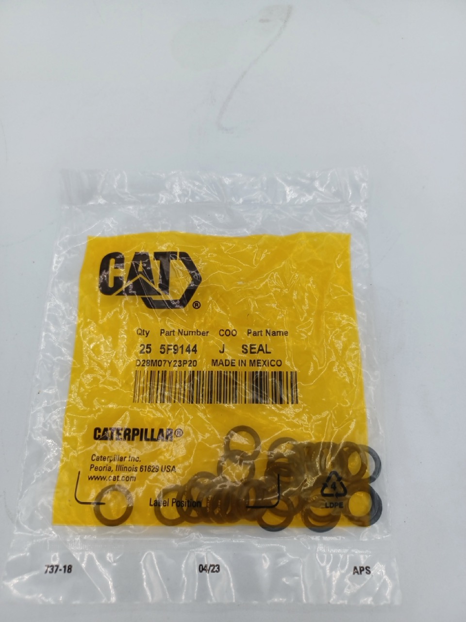 5F9144 J Seal for CATERPILLAR