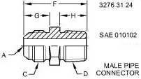 X48F-6-6 Fitting for JOHN DEERE