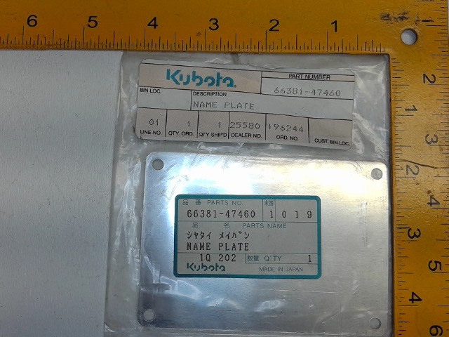 66381-47460 Name Plate for KUBOTA