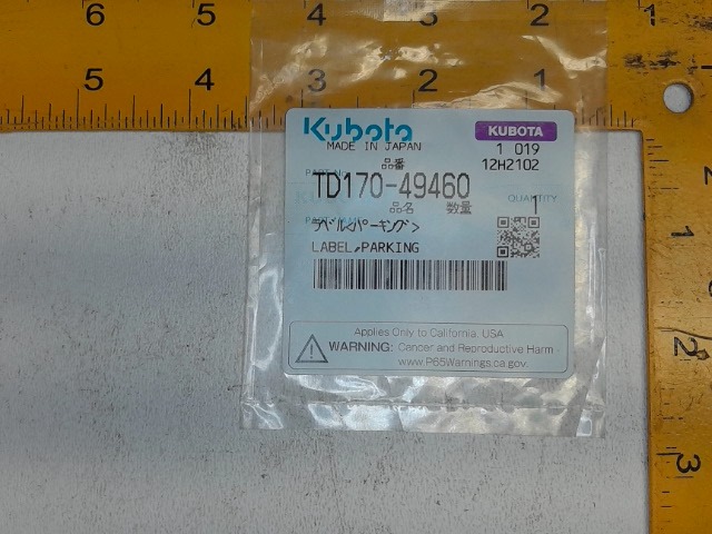 TD170-49460 Label for KUBOTA